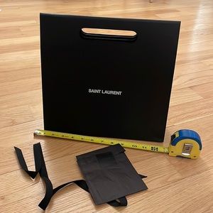 Saint Laurent shopping bag (empty, with black tissue and ribbon)
